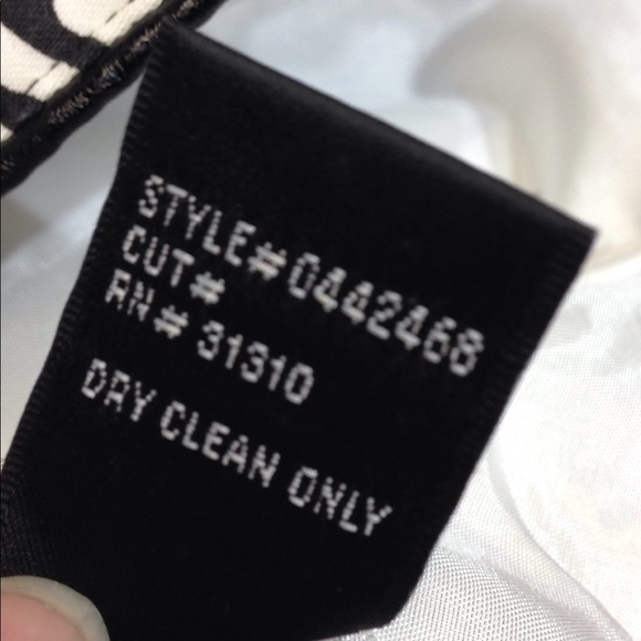 AGB Womens Black White Geometric Print Button Front Tie Waist Jacket Size 16 - Picture 8 of 8